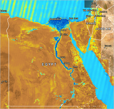 Egypt with the moisture index