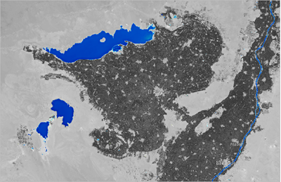 El Fayoum oasis with the NDWI index