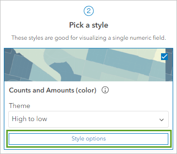 Style options for Counts and Amounts (color)