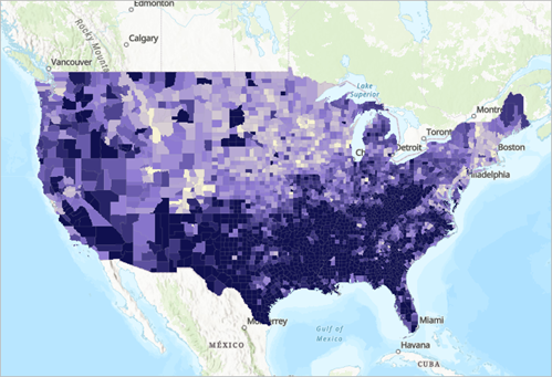 Map of county-level data