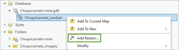 Add Rasters option