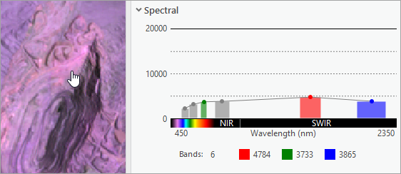 Spectral profile in Image Information pane