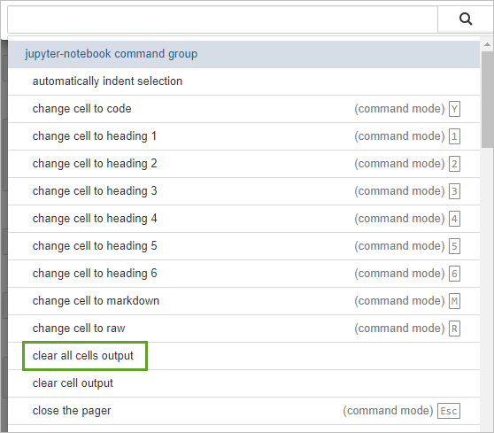 Click clear all cells output.