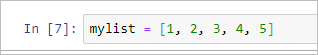 The variable mylist is defined.