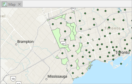 The no_service layer shows places that are farther from fire stations.