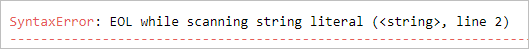 EOL syntax error