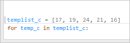 Prompt after a for loop code is entered in the Python window.