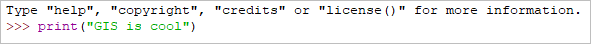 Print code in the Python Shell window.