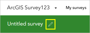 Edit survey info button