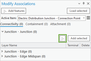 Add features button for Junction - Junction on the Modify Associations pane