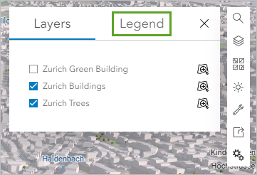 Legend tab in the Layers window