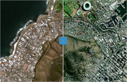 Compare Sentinel-2 Annual GeoMAD and the Imagery basemap.