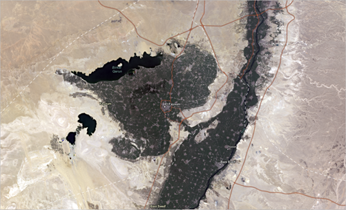 Initial view of El Fayoum oasis