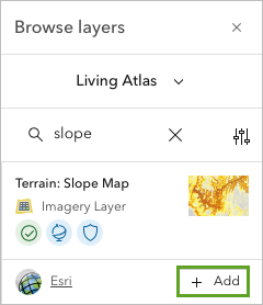 Add Slope Map layer the map