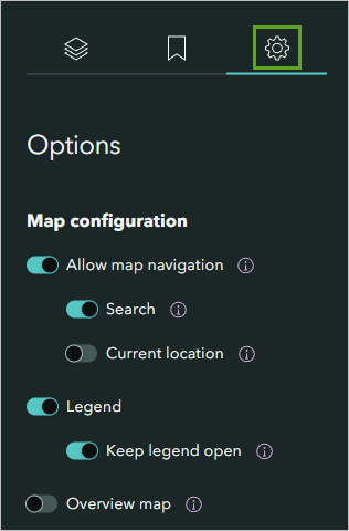 Map options