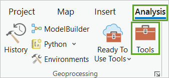 Tools in the Geoprocessing group on the Analysis tab