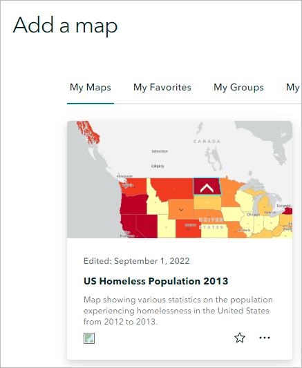 Add Number of Homeless, 2013 map.