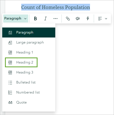 Choose Heading 2.