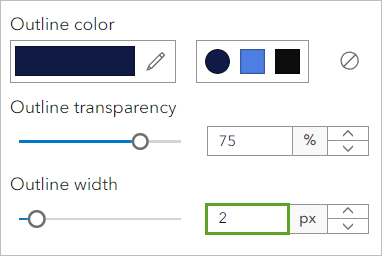 Outline width set to 2 pixels