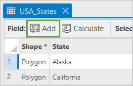 Add Field option on the attribute table