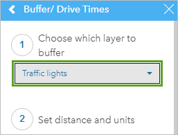 Select Traffic lights layer to buffer.
