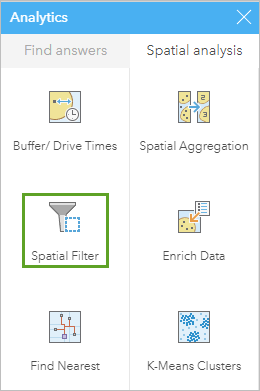 Spatial Filter tool