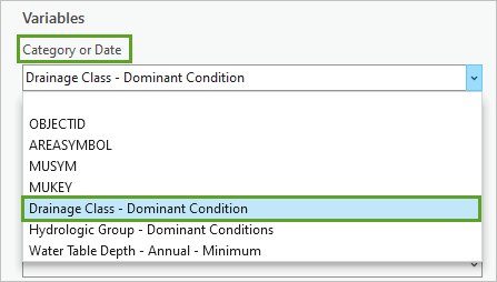 Select the Drainage Class variable