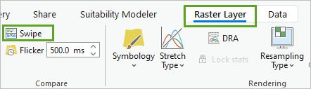 Swipe tool for comparison