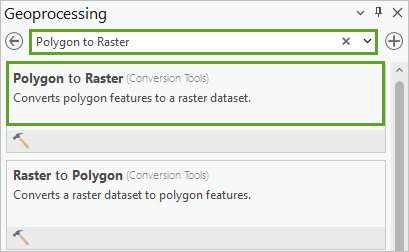 Polygon to Raster tool