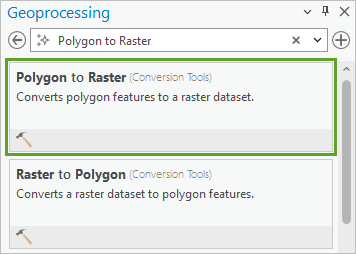 Polygon to Raster tool