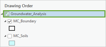 Groundwater_Analysis map in the Contents pane