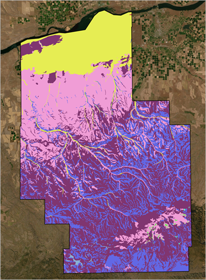 Water table depth map display