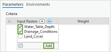 Check boxes for the two soil layers