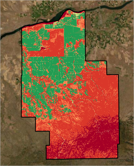 Transformed land-cover layer