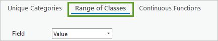 Range of classes for the water table depth layer