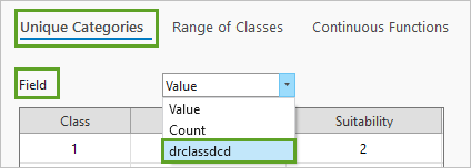 Change field category