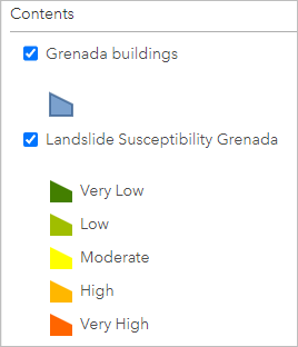 Landslide Susceptibility Grenada legend