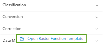 Open Raster Function Template button