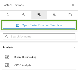 Open Raster Function Template button