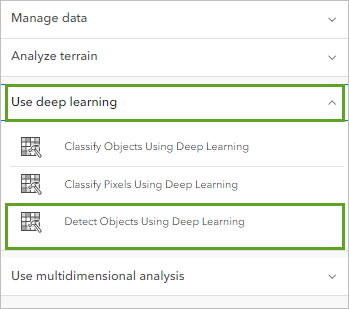 Detect Objects Using Deep Learning option