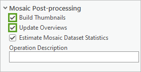 Mosaic Post-processing options