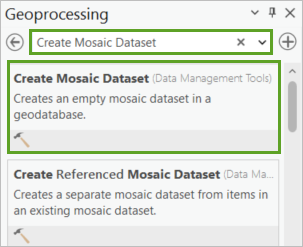 Create Mosaic Dataset tool