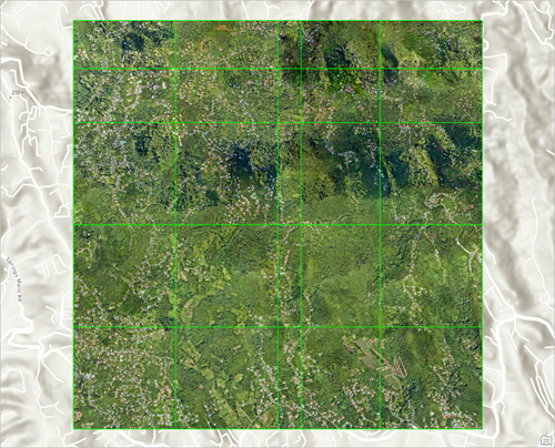 Mosaic dataset with image boundaries