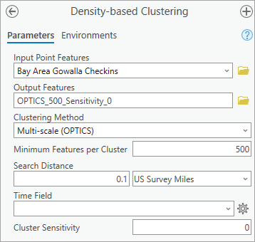 Density-based Clustering pane updated to 0 Cluster Sensitivity