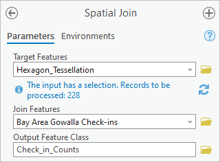 Parameters for the Spatial Join tool