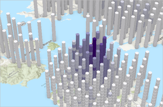 Visualization of the space time cube in 3D