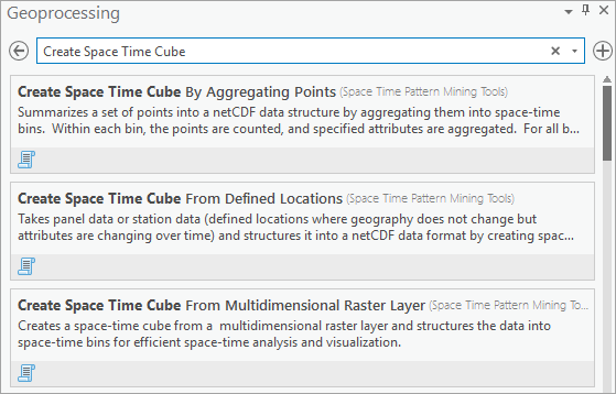 Search results for Create Space Time Cube