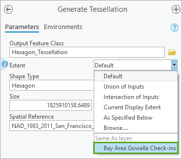 Extent parameter for the Generate Tessellation tool