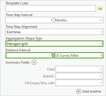 Time and distance interval parameters for the Create Space Time Cube tool