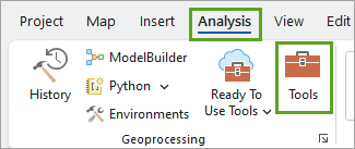 Tools button on the Analysis tab